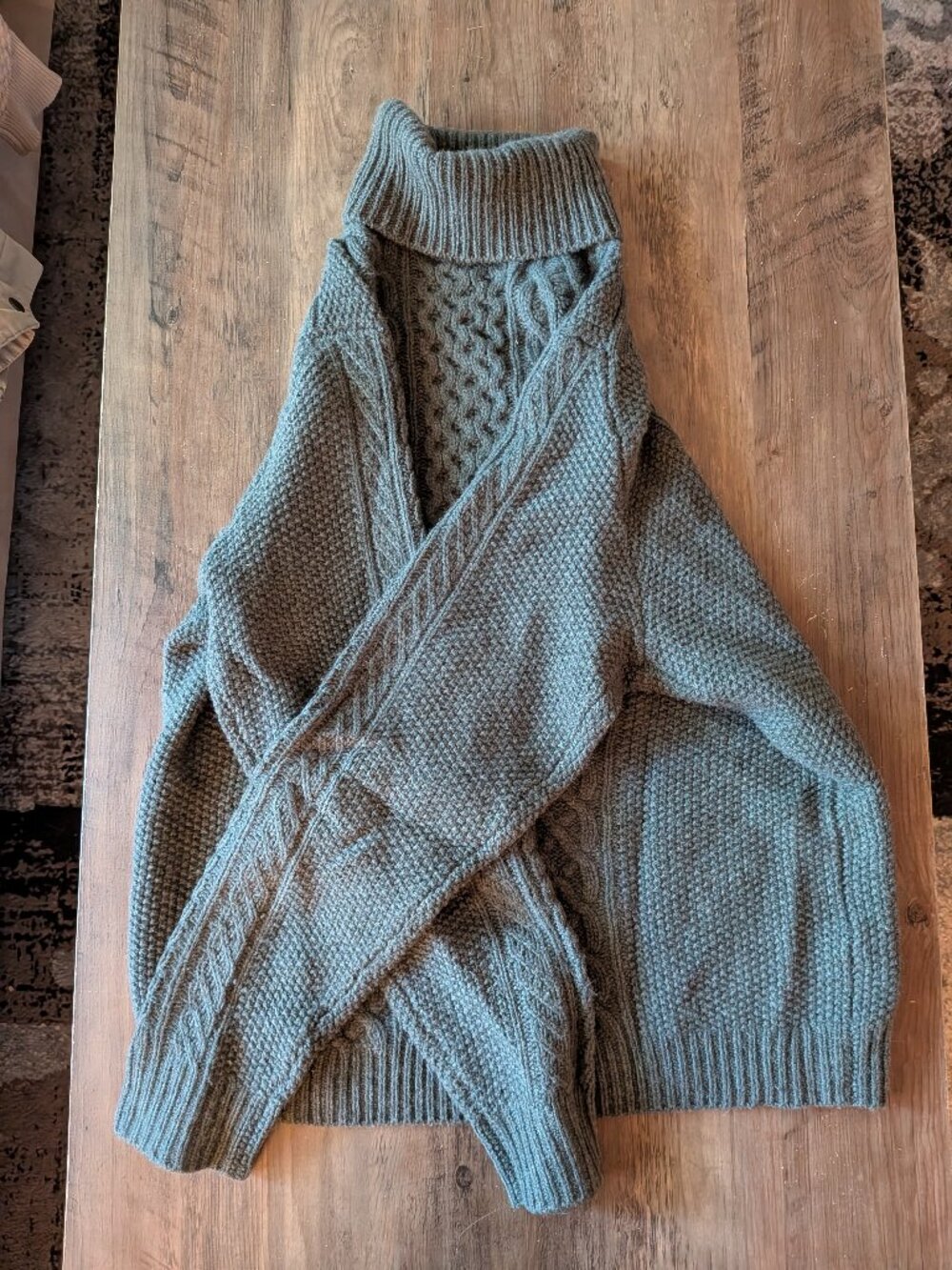Naadam Cable Knit Turtleneck Sweater — Men's Medium